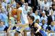 CHAPEL HILL, NC - FEBRUARY 20: James Michael McAdoo #43 of the North Carolina Tar Heels battles Marshall Plumlee #40 of the Duke Blue Devils for the ball during their game at the Dean Smith Center on February 20, 2014 in Chapel Hill, North Carolina. Nort