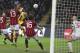 Costa scores in the first leg against Milan