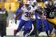 PITTSBURGH, PA - NOVEMBER 10: Jairus Byrd #31 of the Buffalo Bills runs after catching an interception in the first half against the Pittsburgh Steelers during the game on November 10, 2013 at Heinz Field in Pittsburgh, Pennsylvania. (Photo by Justin K.