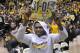 WICHITA, KS - MARCH 01: Forward Cleanthony Early #11 of the Wichita State Shockers celebrates after beating the Missouri State Bears on March 1, 2014 at Charles Koch Arena in Wichita, Kansas. Wichita State won 68-45. (Photo by Peter Aiken/Getty Images)