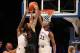 Nov 30, 2013; Paradise Island, BAHAMAS; Kansas Jayhawks center Joel Embiid (21) blocks the shot of UTEP Miners guard McKenzie Moore (13) during the game at the 2013 Battle 4 Atlantis in the Imperial Arena at the Atlantis Resort. Mandatory Credit: Kevin Ja