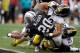 OAKLAND, CA - OCTOBER 27: Troy Polamalu #43 and Ryan Clark #25 of the Pittsburgh Steelers can not stop Darren McFadden #20 of the Oakland Raiders from scoring a touchdown at O.co Coliseum on October 27, 2013 in Oakland, California. (Photo by Ezra Shaw/G