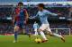 MANCHESTER, ENGLAND - DECEMBER 28: Mile Jedinak of Crystal Palace competes with David Silva of Manchester City during the Barclays Premier League match between Manchester City and Crystal Palace at the Etihad Stadium on December 28, 2013 in Manchester, E