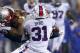 FOXBORO, MA - DECEMBER 29: Stevan Ridley #22 of the New England Patriots gains yards against the defense of Jairus Byrd #31 of the Buffalo Bills in the 1st quarter at Gillette Stadium on December 29, 2013 in Foxboro, Massachusetts. (Photo by Jim Rogash/Ge