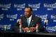 May 13, 2013; Memphis, TN, USA; Memphis Grizzlies head coach Lionel Hollins during the post game interview of game four of the second round of the 2013 NBA Playoffs against the Oklahoma City Thunder at FedEx Forum. Memphis Grizzlies defeat the Oklahoma C