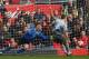 MANCHESTER, UNITED KINGDOM - MARCH 14: Steven Gerrard of Liverpool scores his team's second goal from the penalty spot during the Barclays Premier League match between Manchester United and Liverpool at Old Trafford on March 14, 2009 in Manchester, Engla
