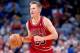 CLEVELAND, OH - APRIL 9: Steve Kerr #25 of the Chicago Bulls moves the ball up court against the Cleveland Cavaliers during a game on April 9, 1998 at the Gund Arena in Cleveland, Ohio. NOTE TO USER: User expressly acknowledges that, by downloading and