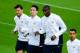 BARCELONA, SPAIN - MARCH 11: (L-R) Manchester City FC players Sergio Aguero, Samir Nasri and Yaya Toure warm up during a training session ahead the UEFA Champions League Round of 16 second leg match against FC Barcelona at Camp Nou on March 11, 2014 in Ba