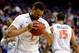 Mar 15, 2014; Greensboro, NC, USA; Virginia Cavaliers guard Justin Anderson (1) reacts to a foul call during their game against the Pittsburgh Panthers in the semifinals of the ACC college basketball tournament at Greensboro Coliseum. Mandatory Credit: Jo