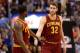 PHOENIX, AZ - MARCH 12: Spencer Hawes #32 of the Cleveland Cavaliers high fives Dion Waiters #3 after scoring against the Phoenix Suns during the first half of the NBA game at US Airways Center on March 12, 2014 in Phoenix, Arizona. NOTE TO USER: User e