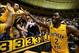 Feb 22, 2014; Hattiesburg, MS, USA; Southern Miss Golden Eagles guard/forward Matt Bingaya (2) celebrates with fans after a win against the UTEP Miners at Reed Green Coliseum. Southern Miss won, 77-68. Mandatory Credit: Chuck Cook-USA TODAY Sports