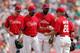 CLEARWATER, FL - MARCH 16: Antonio Bastardo #59 of the Philadelphia Phillies leaves the mound in the seventh inning of a game against the Pittsburgh Pirates at Bright House Field on March 16, 2014 in Clearwater, Florida. (Photo by Stacy Revere/Getty Ima