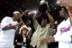 AUBURN HILLS, MI - JUNE 1: (L-R) Chauncey Billups #1, Rasheed Wallace #30, President of Basketball Operations Joe Dumars (holding trophy) and Ben Wallace #3 of the Detroit Pistons celebrate their win over the Indiana Pacers in Game six of the Eastern Con