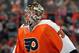 PHILADELPHIA, PA - MARCH 11: Steve Mason #35 of the Philadelphia Flyers looks on against the New Jersey Devils on March 11, 2014 at the Wells Fargo Center in Philadelphia, Pennsylvania. (Photo by Len Redkoles/NHLI via Getty Images)