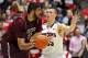 Dec 11, 2013; Tucson, AZ, USA; Arizona Wildcats center Kaleb Tarczewski (35) defends New Mexico State Aggies center Sim Bhullar (2) during the first half at McKale Center. Arizona won 74-48. Mandatory Credit: Casey Sapio-USA TODAY Sports