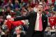 MEMPHIS, TN - MARCH 15: Rick Pitino, head coach of the Louisville Cardinals coaches from the sideline against the Connecticut Huskies during the Championship of the American Athletic Conference Tournament at FedExForum on March 15, 2014 in Memphis, Tennes