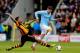 HULL, ENGLAND - MARCH 15: Javi Garcia of Manchester City is tackled by Tom Huddlestone of Hull City during the Barclays Premier league match between Hull City and Manchester City at KC Stadium on March 15, 2014 in Hull, England. (Photo by Paul Thomas/Ge