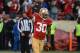 December 8, 2013; San Francisco, CA, USA; San Francisco 49ers defensive back Eric Wright (30) celebrates after intercepting the ball against the Seattle Seahawks during the fourth quarter at Candlestick Park. The 49ers defeated the Seahawks 19-17. Mandato