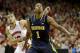 MADISON, WI - JANUARY 18: Glenn Robinson III #1 of the Michigan Wolverines boxes out for the rebound during the second half against the Wisconsin Badgers at Kohl Center on January 18, 2014 in Madison, Wisconsin. (Photo by Mike McGinnis/Getty Images)