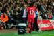 SWANSEA, WALES - SEPTEMBER 16: Liverpool striker Victor Moses (r) celebrates after scoring the second Liverpool goal with manager Brendan Rodgers during the Barclays Premier League match between Swansea City and Liverpool at Liberty Stadium on September