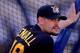 4 Sep 2000: Jason Kendall #18 of the Pittsburgh Pirates looks on the field during practice before the game against the Los Angeles Dodgers at Dodger Stadium in Los Angeles, California. The Pirates defeated the Dodgers 12-1.Mandatory Credit: Jeff Gross /A
