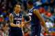 BUFFALO, NY - MARCH 22: Shabazz Napier #13 celebrates with Lasan Kromah #20 of the Connecticut Huskies during the third round of the 2014 NCAA Men's Basketball Tournament against the Villanova Wildcats at the First Niagara Center on March 22, 2014 in Buff
