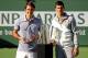 INDIAN WELLS, CA - MARCH 16: Roger Federer of Switzerland and Novak Djokovic of Serbia pose for photographers after their match during the final of the BNP Parabas Open at the Indian Wells Tennis Garden on March 16, 2014 in Indian Wells, California. (Pho