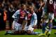 BIRMINGHAM, ENGLAND - NOVEMBER 09: Leandro Bacuna (R) of Aston Villa celebrates with teammate Matthew Lowton after scoring the opening goal during the Barclays Premier League match between Aston Villa and Cardiff City at Villa Park on November 9, 2013 in