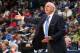 MEMPHIS, TN - MARCH 13: Larry Brown, head coach of the SMU Mustangs, coaches from the sideline against the Houston Cougars during the quarterfinal round of the American Athletic Conference Tournament at FedExForum on March 13, 2014 in Memphis, Tennessee.