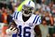 Dec 8, 2013; Cincinnati, OH, USA; Indianapolis Colts wide receiver Da'Rick Rogers (16) looks towards the crowd after scoring a touchdown during the second half of the game at Paul Brown Stadium. Cincinnati Bengals beat Indianapolis Colts 42-28 Mandatory C