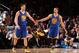Stephen Curry and Klay Thompson headline an impressive starting unit.