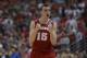Mar 29, 2014; Anaheim, CA, USA; Wisconsin Badgers forward Sam Dekker (15) celebrates against the Arizona Wildcats during overtime in the finals of the west regional of the 2014 NCAA Mens Basketball Championship tournament at Honda Center. The Badgers defe