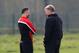 MANCHESTER, ENGLAND - MARCH 31: David Moyes the manager of Manchester United talks with Ryan Giggs during a training session at the Aon Training Complex on March 31, 2014 in Manchester, England. (Photo by Alex Livesey/Getty Images)