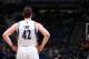 MINNEAPOLIS, MN - MARCH 26: Kevin Love #42 of the Minnesota Timberwolves looks on during the game against the Atlanta Hawks on March 26, 2014 at Target Center in Minneapolis, Minnesota. NOTE TO USER: User expressly acknowledges and agrees that, by downloa