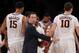 NEW YORK, NY - APRIL 1: Head coach Richard Pitino of the Minnesota Golden Gophers looks on during the NIT Championship semifinals against the Florida State Seminoles at Madison Square Garden on April 1, 2014 in New York City. (Photo by Jeff Zelevansky