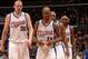 LOS ANGELES - NOVEMBER 11: Chris Kaman #35, Sam Cassell #19, Corey Maggette #50, and Quinton Ross #13 of the Los Angeles Clippers take the court after a timeout during the second half of their game against the Cleveland Cavaliers at Staples Center Novemb
