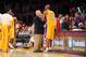 Kobe Bryant appears to be human after all, as he consults with L.A. Lakers trainer Gary Vitti.
