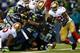 SEATTLE - SEPTEMBER 15: Marshawn Lynch #24 of the Seattle Seahawks stretches the ball across the goal line for a touchdown against the San Francisco 49ers on September 15, 2013 at Century Link Field in Seattle, Washington. (Photo by Jonathan Ferrey/Gett