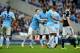 MANCHESTER, ENGLAND - APRIL 05: Samir Nasri of Manchester City tries to separate arguing teamates Martin Demichelis (L) and Yaya Toure (R) during the Barclays Premier League match between Manchester City and Southampton at Etihad Stadium on April 5, 201
