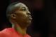 HOUSTON, TX - MARCH 27: Dwight Howard #12 of the Houston Rockets is seen in warmups before the game against the Philadelphia 76ers at the Toyota Center on March 27, 2014 in Houston, Texas. NOTE TO USER: User expressly acknowledges and agrees that, by dow
