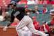 ST. LOUIS - MAY 20: Hanley Ramirez #2 of the Florida Marlins hits an RBI singleagainst the St. Louis Cardinals at Busch Stadium on May 20, 2010 in St. Louis, Missouri. The Cardinals beat the Marlins 4-2. (Photo by Dilip Vishwanat/Getty Images)