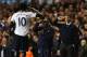 LONDON, ENGLAND - APRIL 07: Emmanuel Adebayor of Tottenham Hotspur celebrates scoring his second goal with Tim Sherwood (R), manager of Tottenham Hotspur during the Barclays Premier League match between Tottenham Hotspur and Sunderland at White Hart Lane