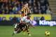 HULL, ENGLAND - DECEMBER 01: Raheem Sterling of Liverpool goes to ground under a challenge from Robbie Brady of Hull City during the Barclays Premier League match between Hull City and Liverpool at KC Stadium on December 1, 2013 in Hull, England. (Photo