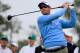 AUGUSTA, GA - APRIL 06: Adam Scott of Australia, the 2013 Masters winner, follows his drive on the first hole while playing a practice round during the 2014 Masters Tournament preview at Augusta National Golf Club on April 6, 2014 in Augusta, Georgia. (