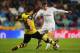 MADRID, SPAIN - APRIL 02: Gareth Bale of Real Madrid takes on Sokratis Papastathopoulos of Borussia Dortmund during the UEFA Champions League Quarter Final first leg match between Real Madrid and Borussia Dortmund at Estadio Santiago Bernabeu on April 2,