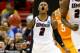 RALEIGH, NC - MARCH 21: Derrick Gordon #2 of the Massachusetts Minutemen reacts while taking on the Tennessee Volunteers in the second round of the 2014 NCAA Men's Basketball Tournament at PNC Arena on March 21, 2014 in Raleigh, North Carolina. (Photo b