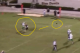 James provides tight coverage downfield and maintains proper positioning.