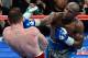 LAS VEGAS, NV - SEPTEMBER 14: Floyd Mayweather Jr. (R) hits Canelo Alvarez in the seventh round of their WBC/WBA 154-pound title fight at the MGM Grand Garden Arena on September 14, 2013 in Las Vegas, Nevada. Mayweather won by majority decision. (Photo