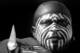 SAN DIEGO, CA - DECEMBER 22: (EDITORS NOTE: Image has been converted to black and white.) 'The Violator', an Oakland Raiders fan, looks on from the stands during a game against the San Diego Chargers on December 22, 2013 at Qualcomm Stadium in San Diego