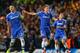 LONDON, ENGLAND - APRIL 08: John Terry of Chelsea congratulates Andre Schurrle of Chelsea on scoring their first goal during the UEFA Champions League Quarter Final second leg match between Chelsea and Paris Saint-Germain FC at Stamford Bridge on April 8